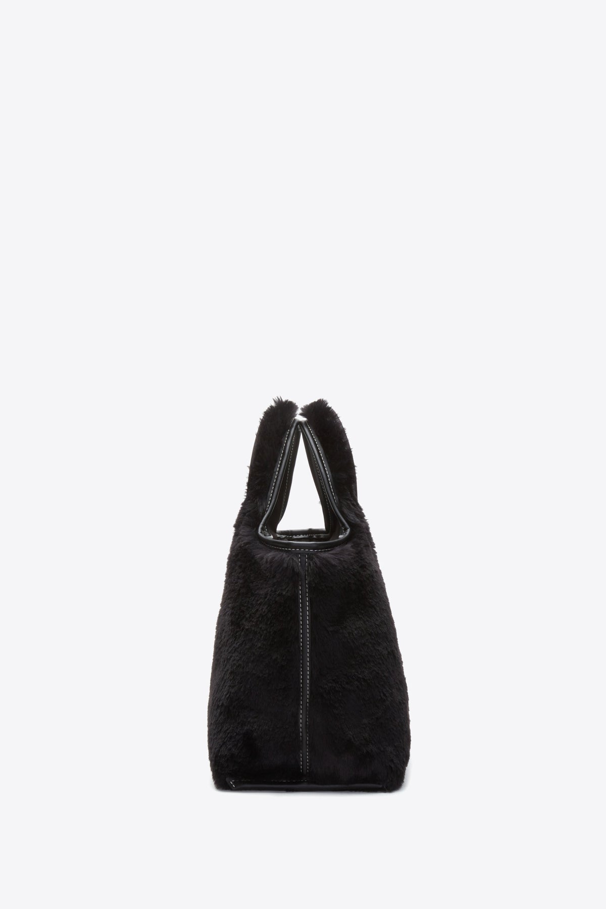 Faux Fur Mini Market Tote Black