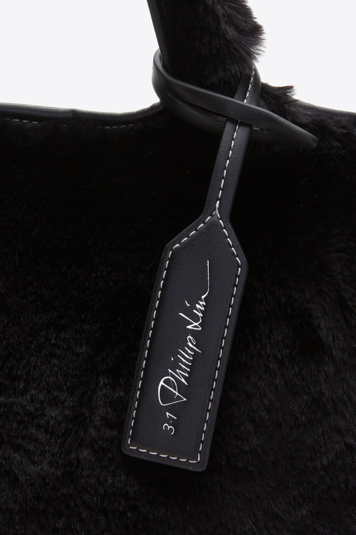 Faux Fur Mini Market Tote Black