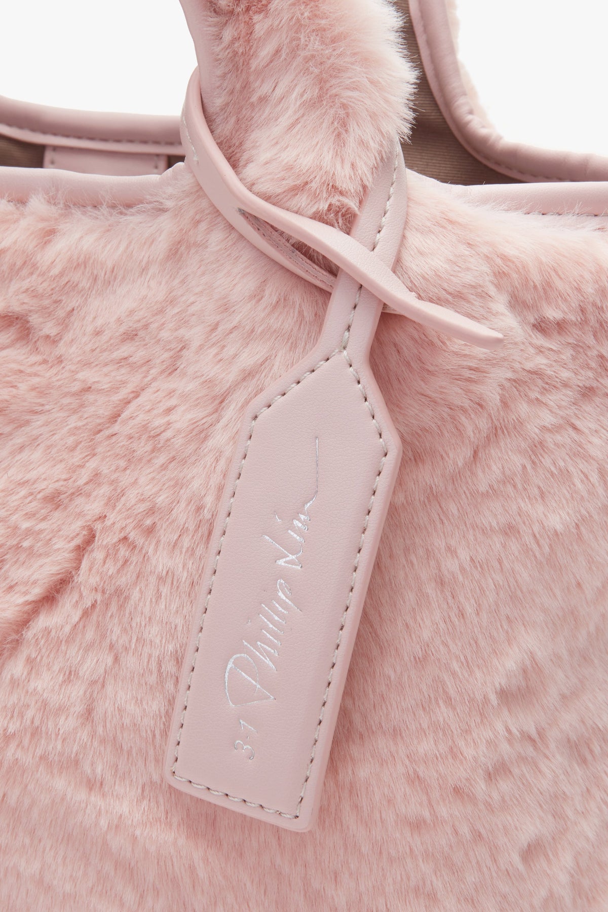 Faux Fur Mini Market Tote Blush