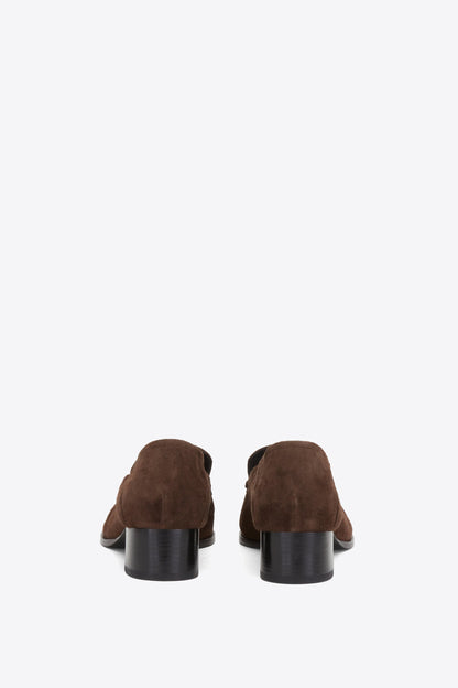 Nadia Heeled Loafer Chocolate